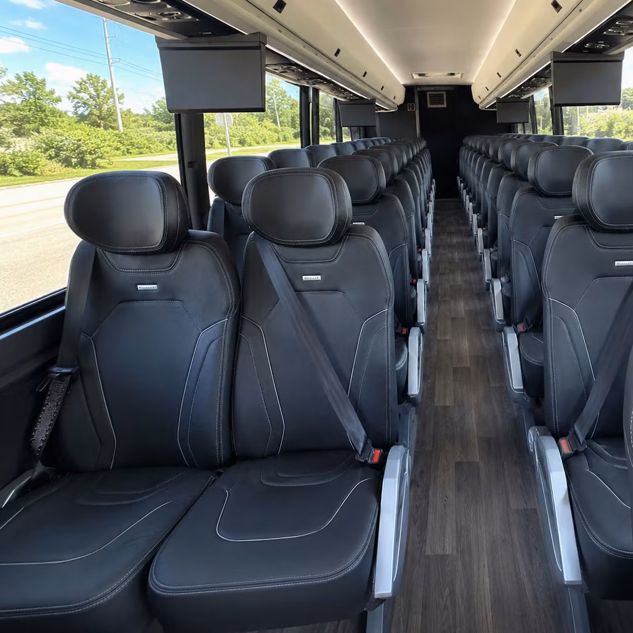 chino charter bus rental interior